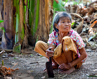 Thai woman with Machete
